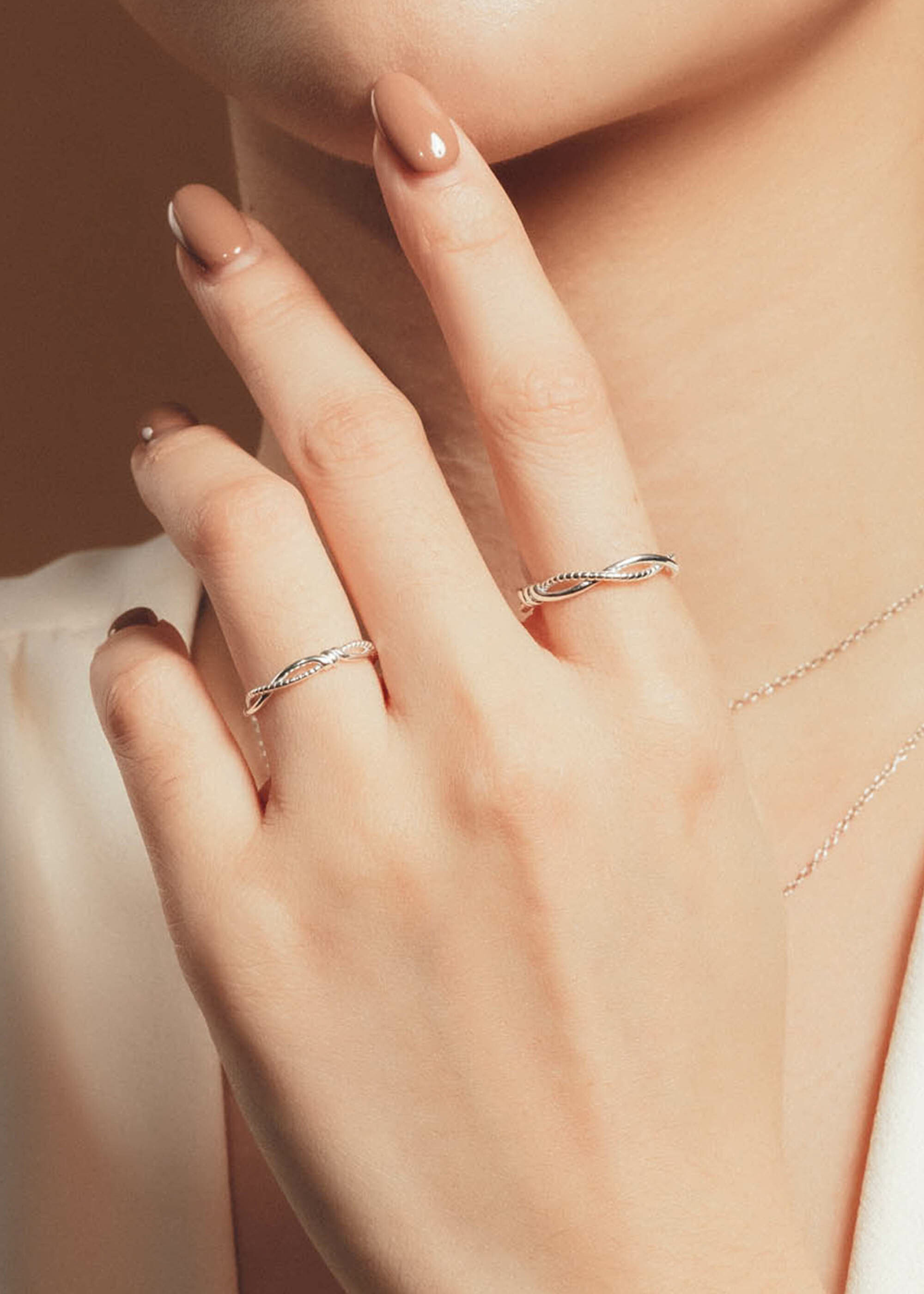 交錯．純銀戒指