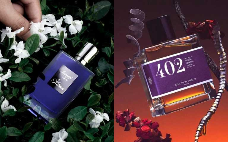 左：KILIAN PARIS帝國茗茶淡香精商品圖 50ml/9,300元 。(右)全台首間《Belle精選香氛快閃店》以焦糖、香草、檀香為主香調的Bon Parfumeur #402。（圖／品牌提供）