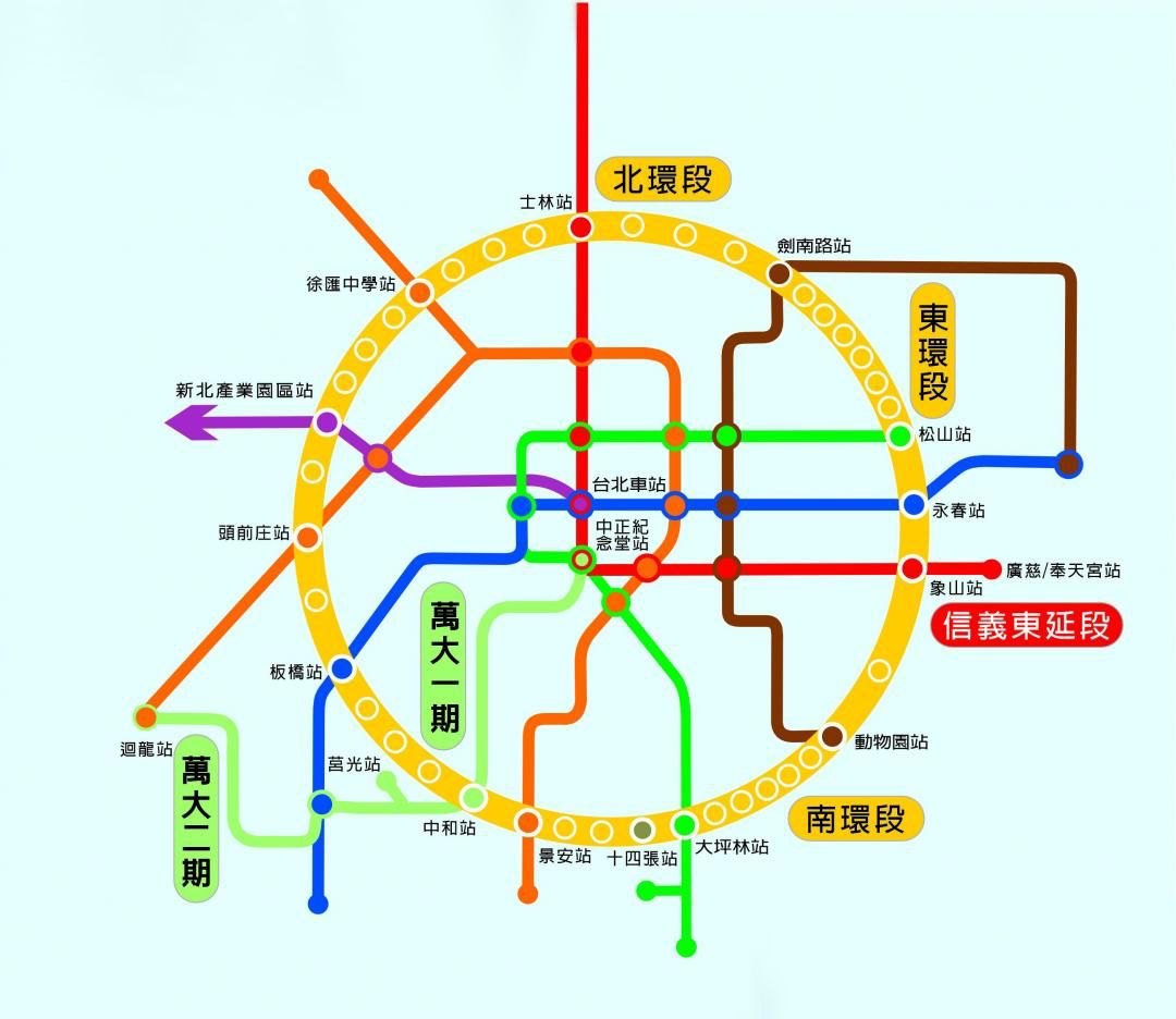 未來在轉乘方面，也將更加便利。備受關注的台北捷運環狀線「東環段」已正式動工，預計於 2032 年完工。東環段全長約 13.25 公里，規劃 10 座車站，路線串聯內湖、中山、松山、信義、文山等重要行政區，並可轉乘文湖線、松山新店線、板南線與淡水信義線，實現紅、藍、綠線的快速整合。