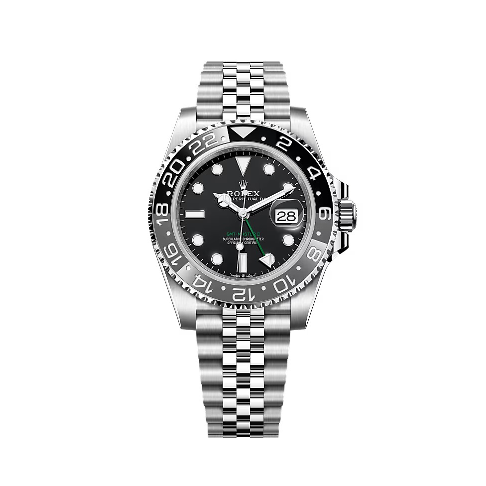 Rolex 勞力士 GMT-Master II 蠔式鋼腕錶能跨越地域，連結不同時區。除了傳統時間外，腕錶亦通過專用24小時指針及24小時刻度雙色旋轉外圈，顯示第二時區的時間。