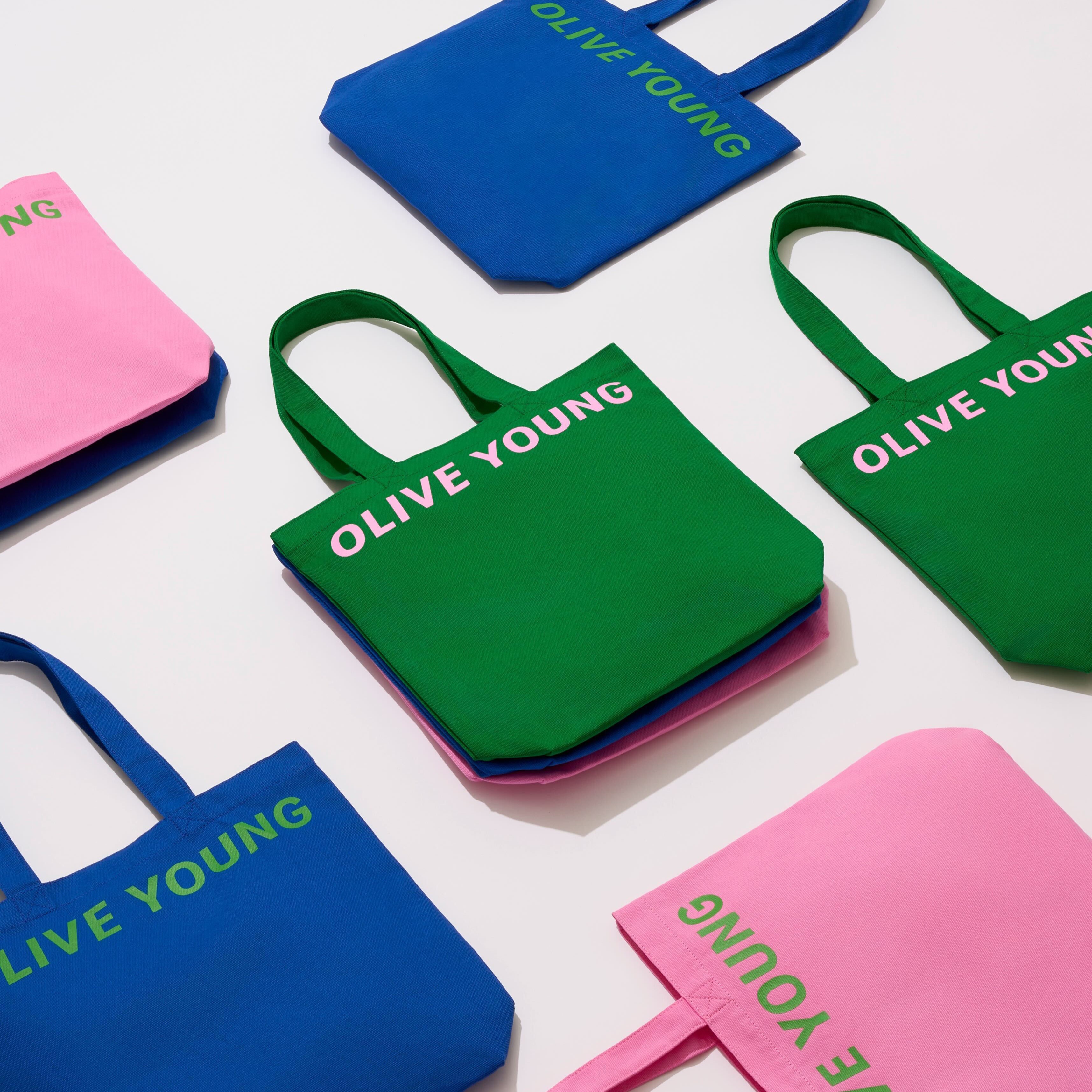 OLIVEYOUNG Iconic Shoulder Bag (Green/Blue/Pink)