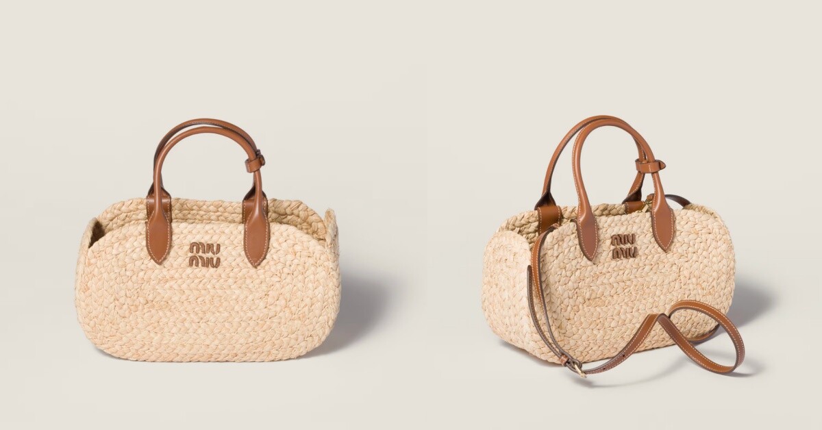 2026草編包推薦：Miu Miu 拉菲草手袋，NT$48,500