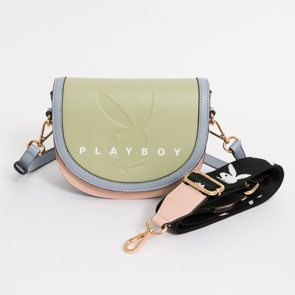 PLAYBOY - 翻蓋斜背包 Retro sweetheart系列 - 綠色/531-0701-40-7