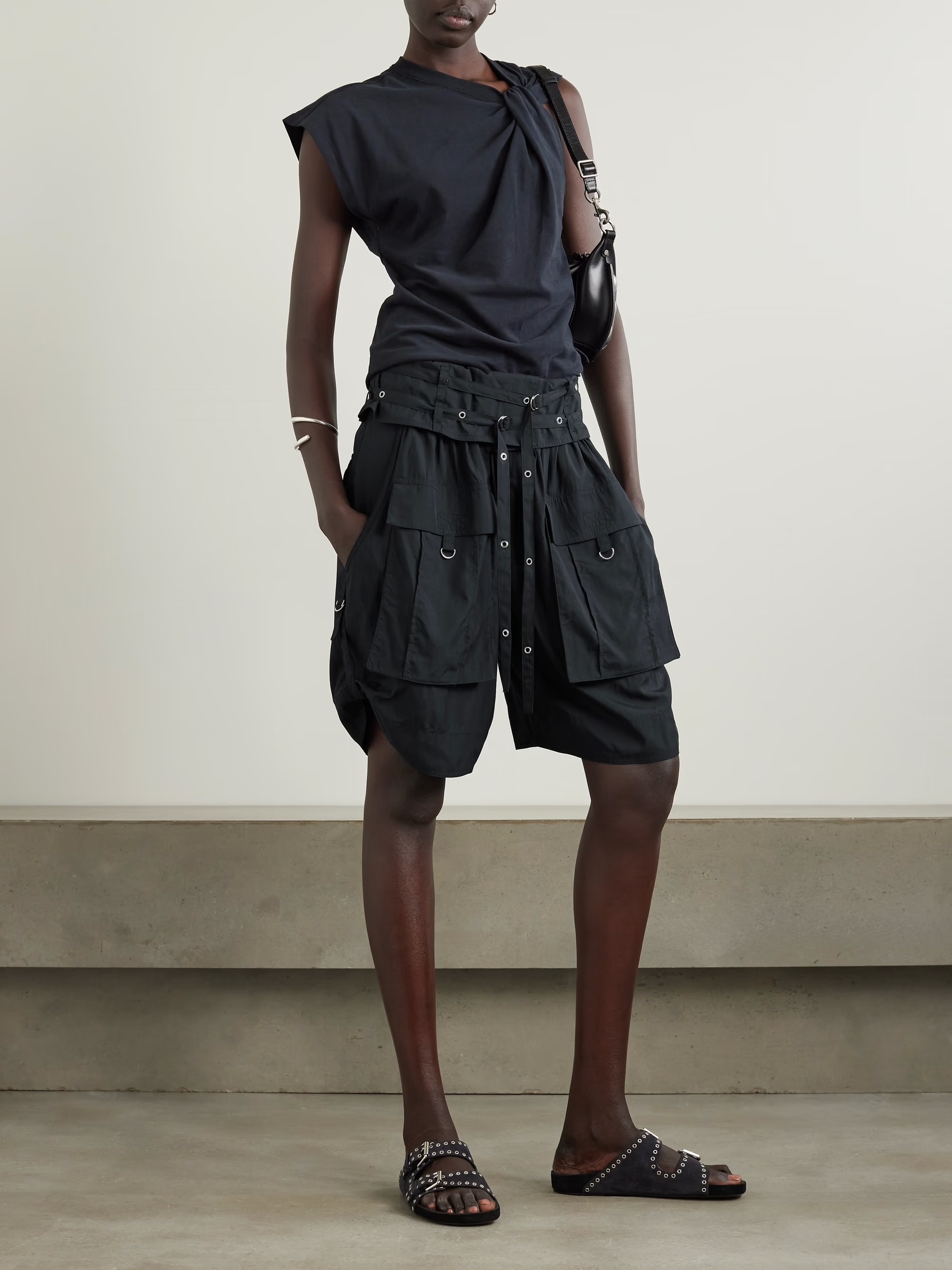 ISABEL MARANT Heidi belted modal-blend cargo shorts