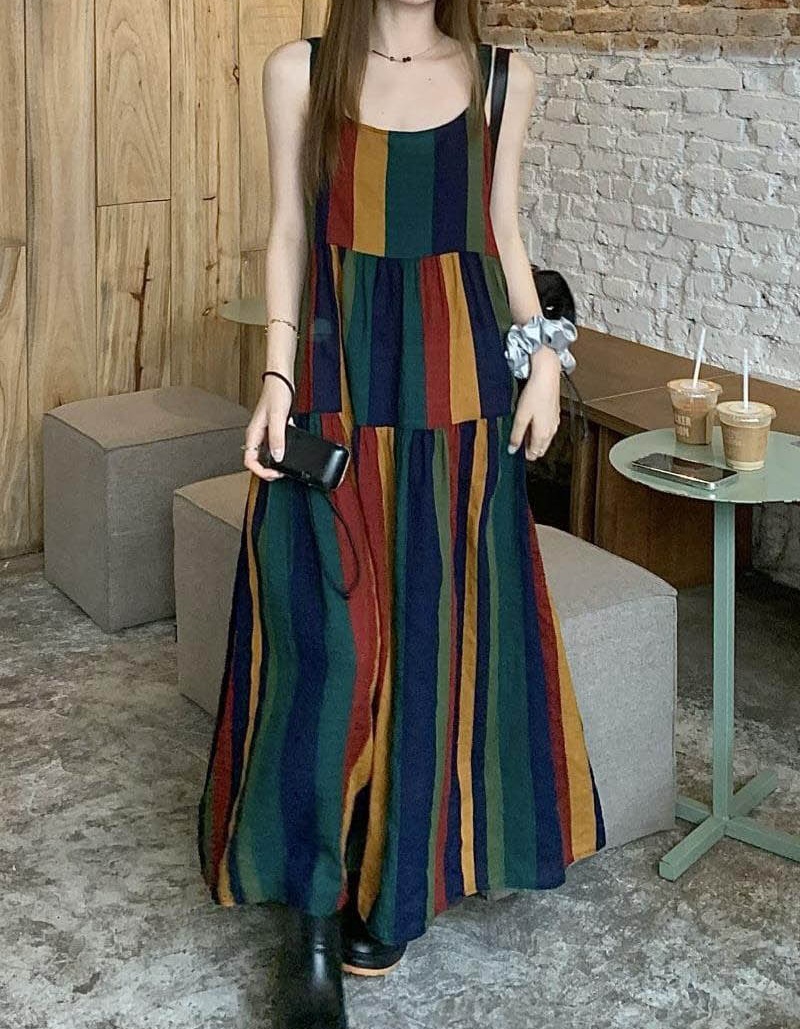 【missy shop】哥德彩色花窗色塊洋裝