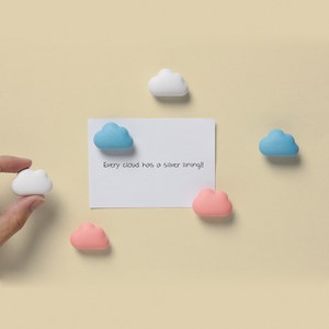 QUALY｜朵朵雲兒-磁鐵(藍粉白)