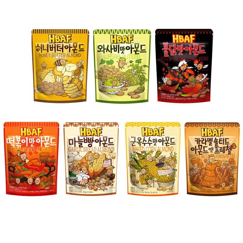 【蝦皮直營特選】韓國 HBAF 杏仁果120g 多口味可選 IG話題 韓國伴手禮韓國超市必買辦公室團購