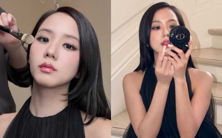 迪奧 癮誘粉漾潤唇膏 #056 葡萄柚粉色／1,550元、迪奧粉漾水光潤唇釉 #001 經典粉／1,400元（圖／取自 sooyaaa__ IG）