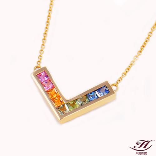 【禾美珠寶】天然斯里蘭卡彩色藍寶石項鍊SN199(18K金)