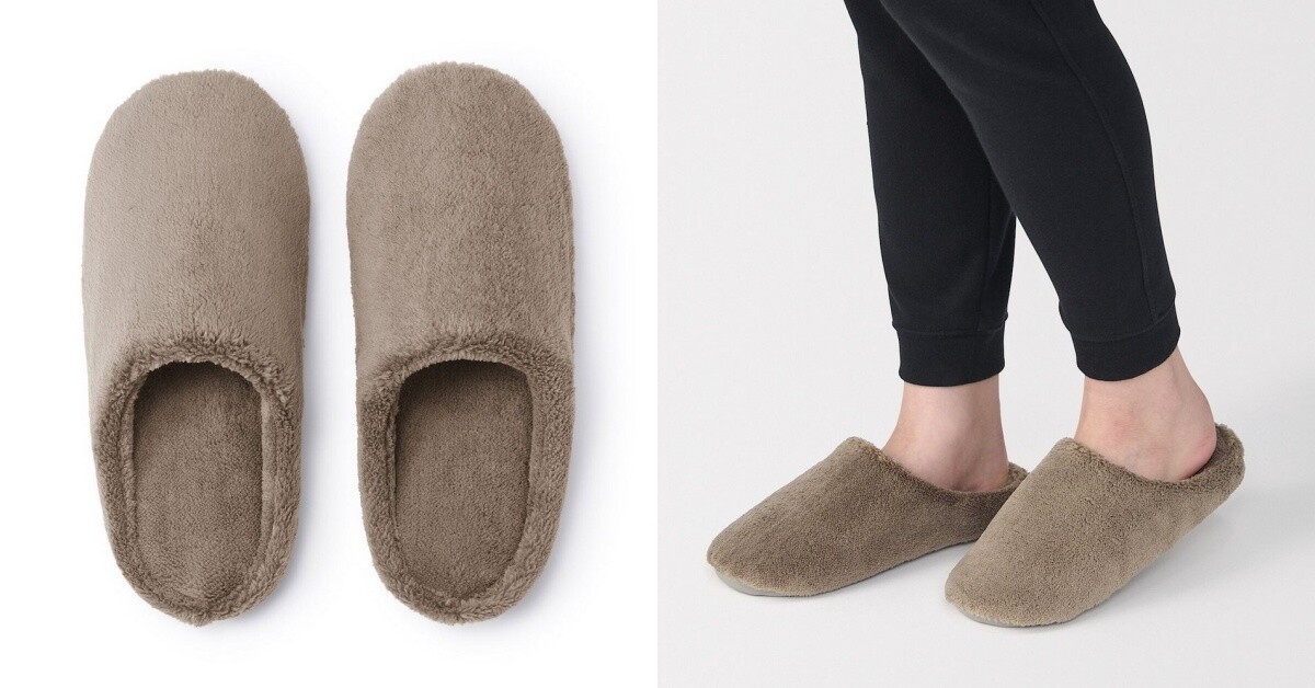 無印良品「500元內交換禮物」推薦：暖纖毛室內拖鞋，NT$350