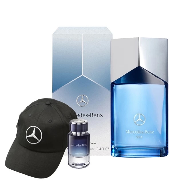 【Mercedes-Benz 賓士】三芒星．海洋淡香精100ml(贈品牌帽+隨機小香乙瓶)