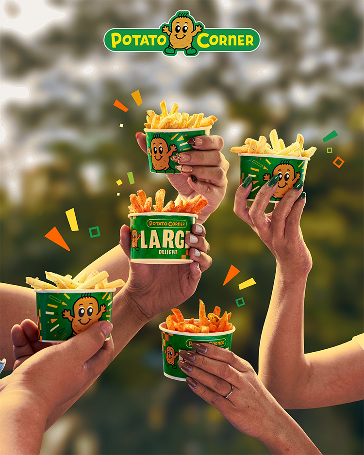 Potato Corner最迷人的靈魂，在於那一桶「現炸現搖」的魔法。每份現點薯條都在高溫油鍋中金黃炸熟，外酥內綿，保留馬鈴薯本身的濕潤香氣。