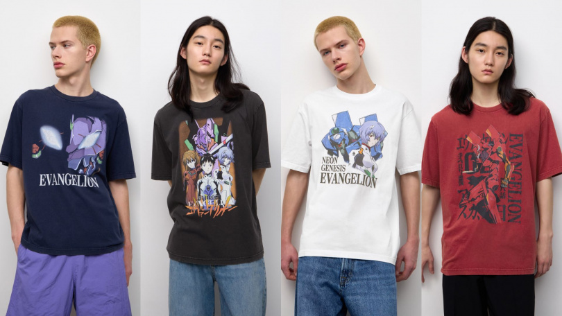 GU男女適穿水洗印花T恤EVANGELION1，590元。（圖／品牌提供）圖說：GU男女適穿水洗印花T恤EVANGELION2，590元。（圖／品牌提供）