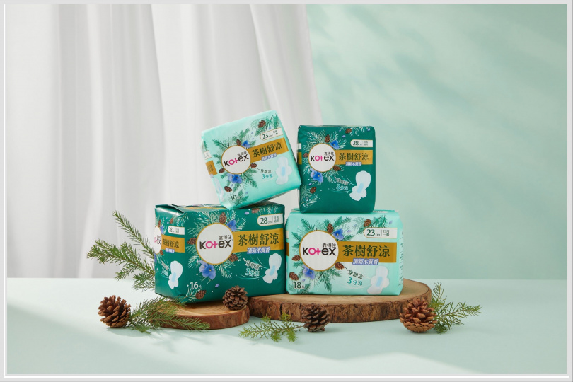 Kotex 靠得住 茶樹舒涼清新木質香系列（圖／品牌提供）