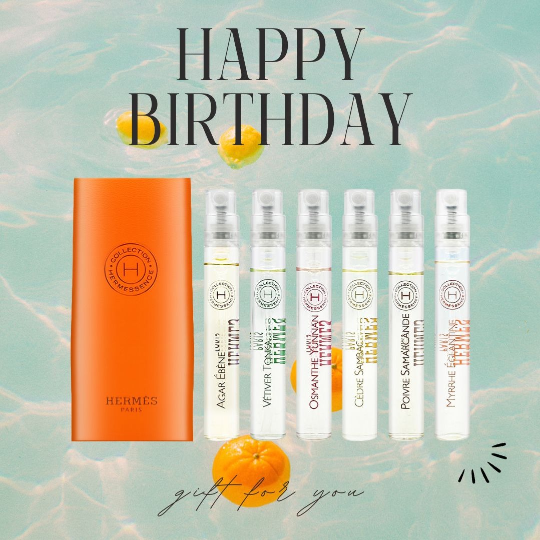 【平輸版】專屬你的橘色禮物🧡Hermes愛馬仕｜聞香系列香水 4ml（二入組）（沒藥薔薇/茉莉雪松/瓊脂烏木/玫瑰花道/雲南木調/馨香芳果）附祝福卡片生日禮物/情人節禮物/交換禮物