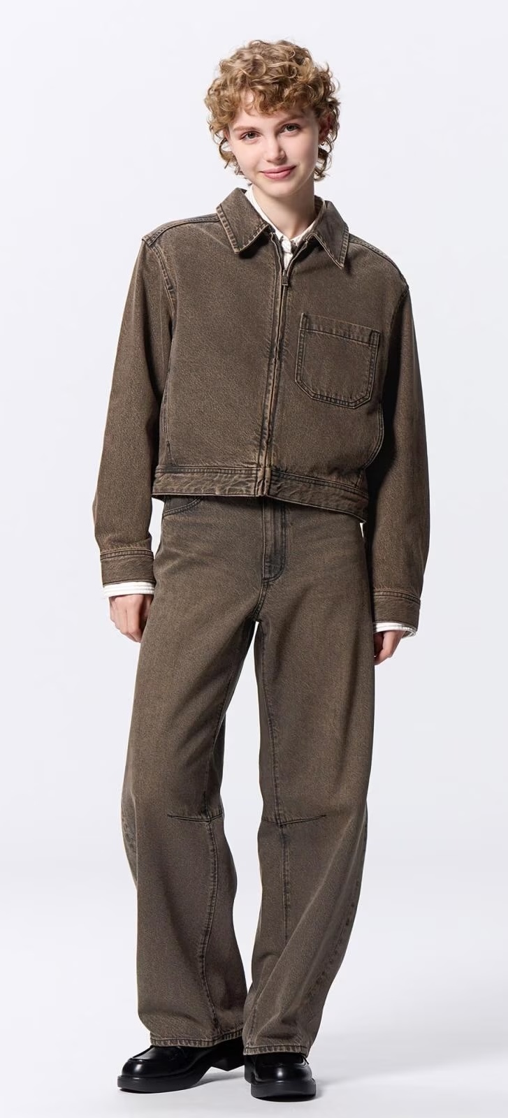 GU 女裝 barrel leg錐形牛仔褲