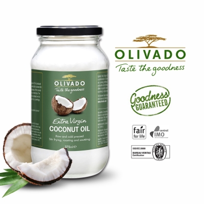 【Olivado】紐西蘭原裝進口特級冷壓初榨椰子油1瓶(375毫升)