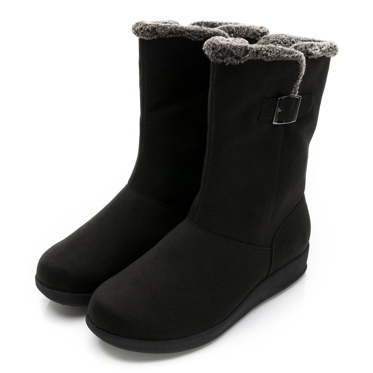 禦寒保暖防水雪地止滑靴-黑