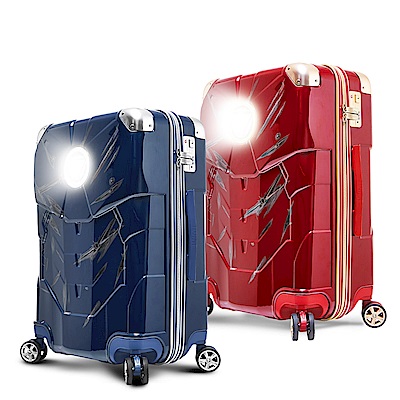 Marvel 漫威年度限量復仇者24吋 拉鍊行李箱-鋼鐵人戰損版(兩色任選)