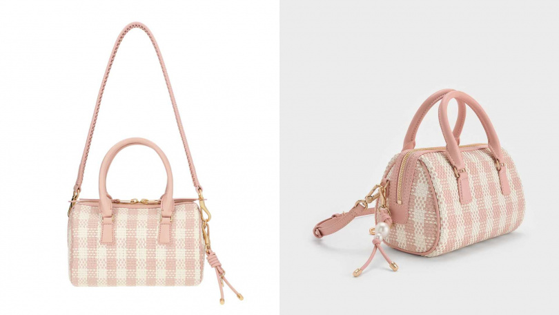 CHARLES & KEITH Everleigh 格紋保齡球包／2,990元（圖／品牌提供）