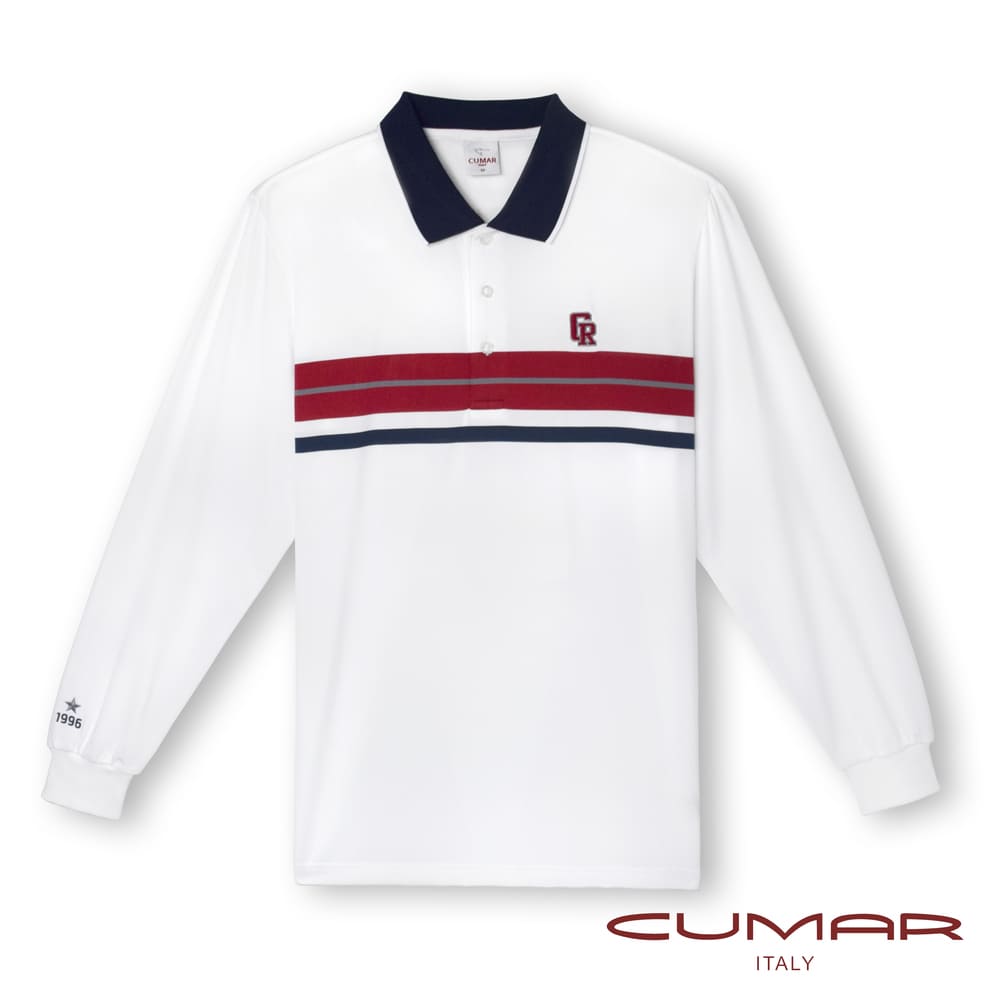CUMAR 羅紋領吸濕排汗定位條長袖POLO衫(HiCool)/219239