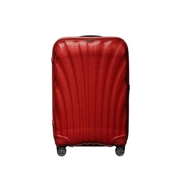 這款C-Lite系列是Samsonite的人氣輕量線，採用Curv®編織材質打造，兼顧輕盈與耐用。珊瑚紅色調不過度張揚，是第一次嘗試亮色行李箱者的入門款。