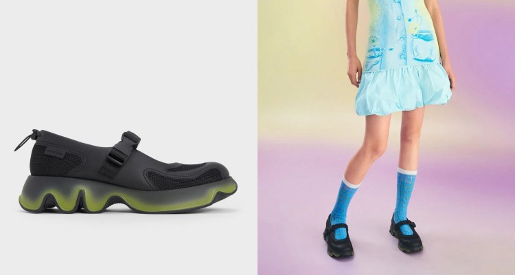 小CK攜手紐約時裝品牌PH5，推出以「波浪」為靈感的聯名瑪莉珍鞋。擺脫以往甜美印象，以俐落線條與運動機能結合，打造出既未來感又貼近日常的風格。