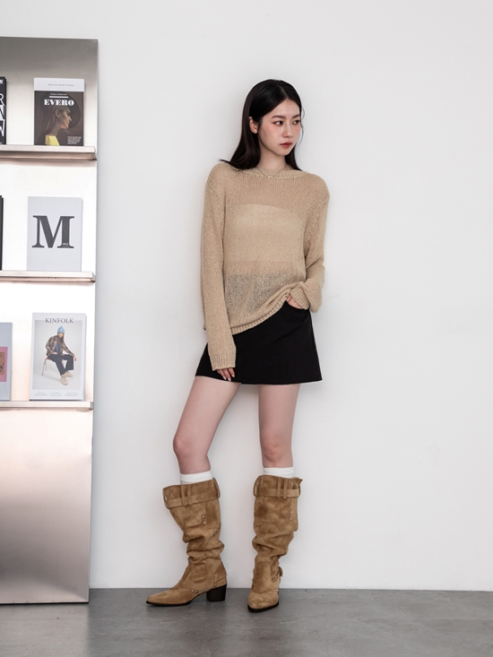 D+AF堆堆褲管尖頭靴穿搭推薦 流浪風褲型剪裁尖頭寬筒靴