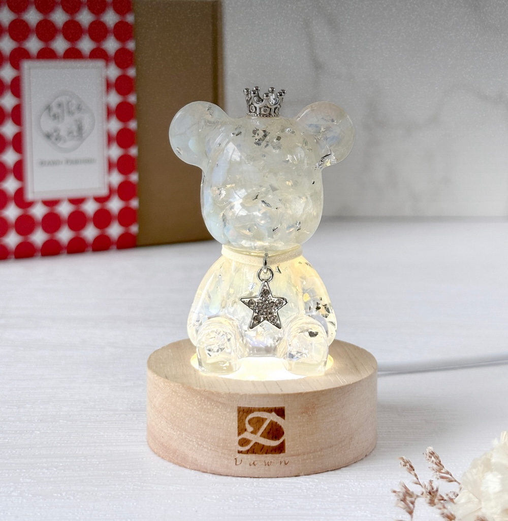 [水象星座]【彤恩時尚】水晶獻禮經典款水晶熊燈座組『LINE禮物獨家』蛋白石