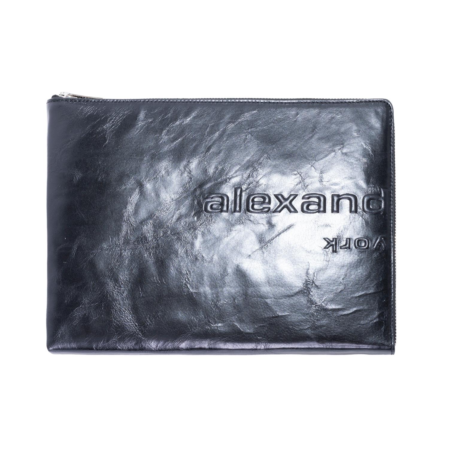 alexanderwang 裂紋漆皮拉鍊手拿包