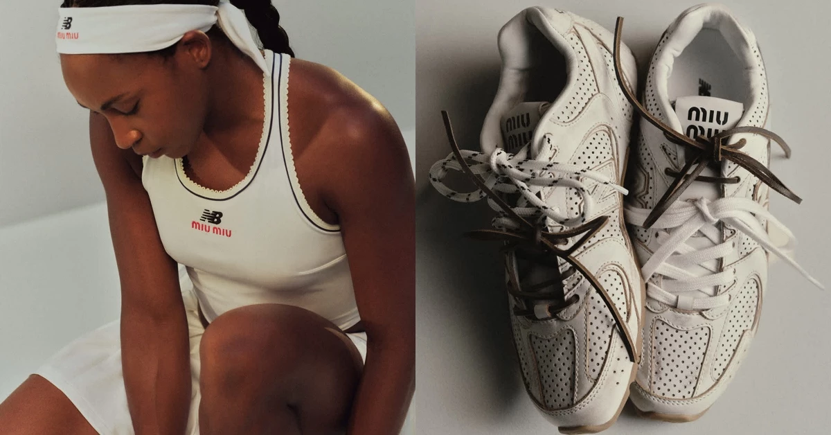 Miu Miu與New Balance聯名再登場！小白鞋、抽繩運動帽話題度飆升！