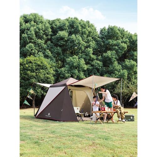 夢花園戶外野營全自動彈開加厚雙層防曬帳篷便攜折疊公園野餐露營