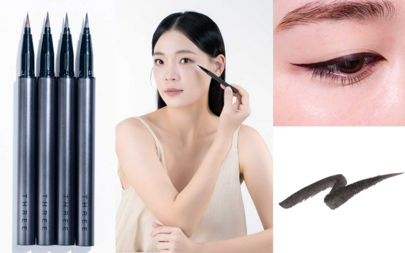 THREE光感層次眼線液0.4ml／1,100元  只有0.1mm的極細筆尖x液量調節設計，手殘人也能輕鬆描繪俐落眼線。（圖／品牌提供）