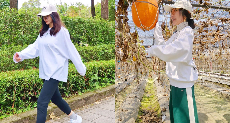 穿上寬鬆大學棉T，整體造型立刻散發出像學生般的青春活力感。隨性又自在的剪裁，搭配簡單下身，不僅減齡，也讓人感覺輕鬆有朝氣。