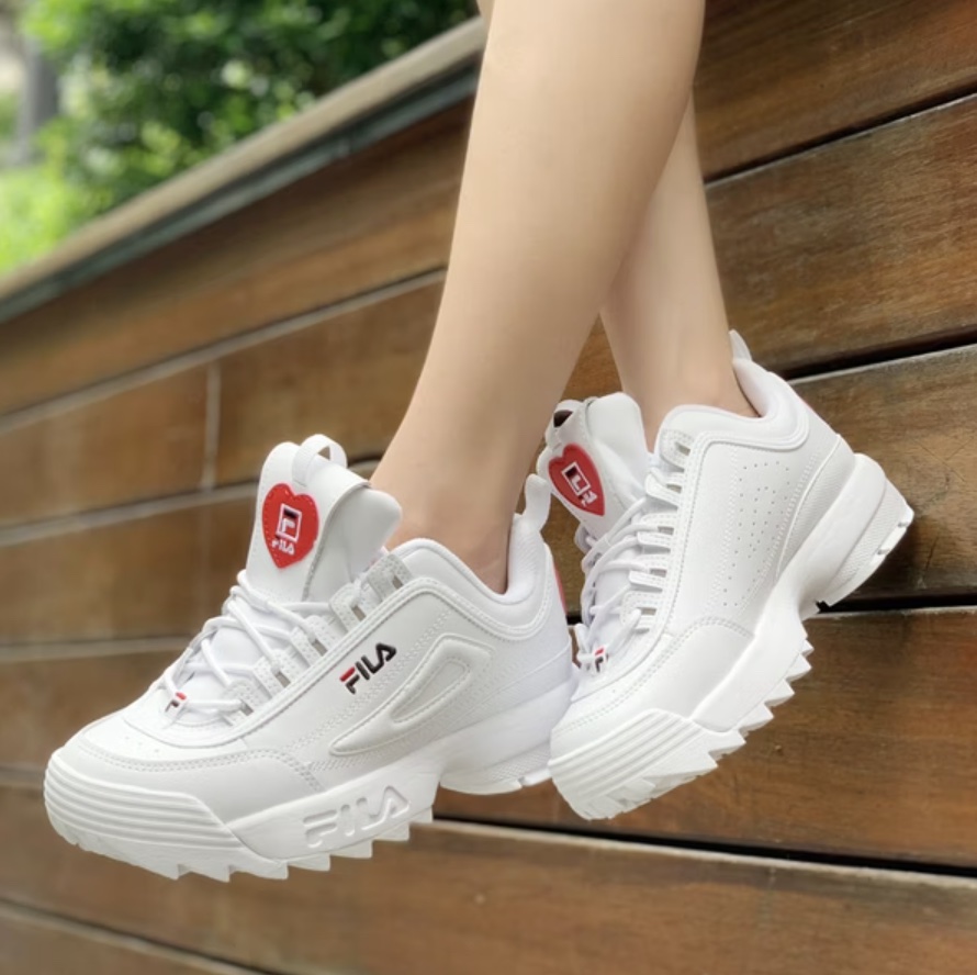 FILA #情人節限定 DISRUPTOR II-HEART 女復古鋸齒運動鞋
