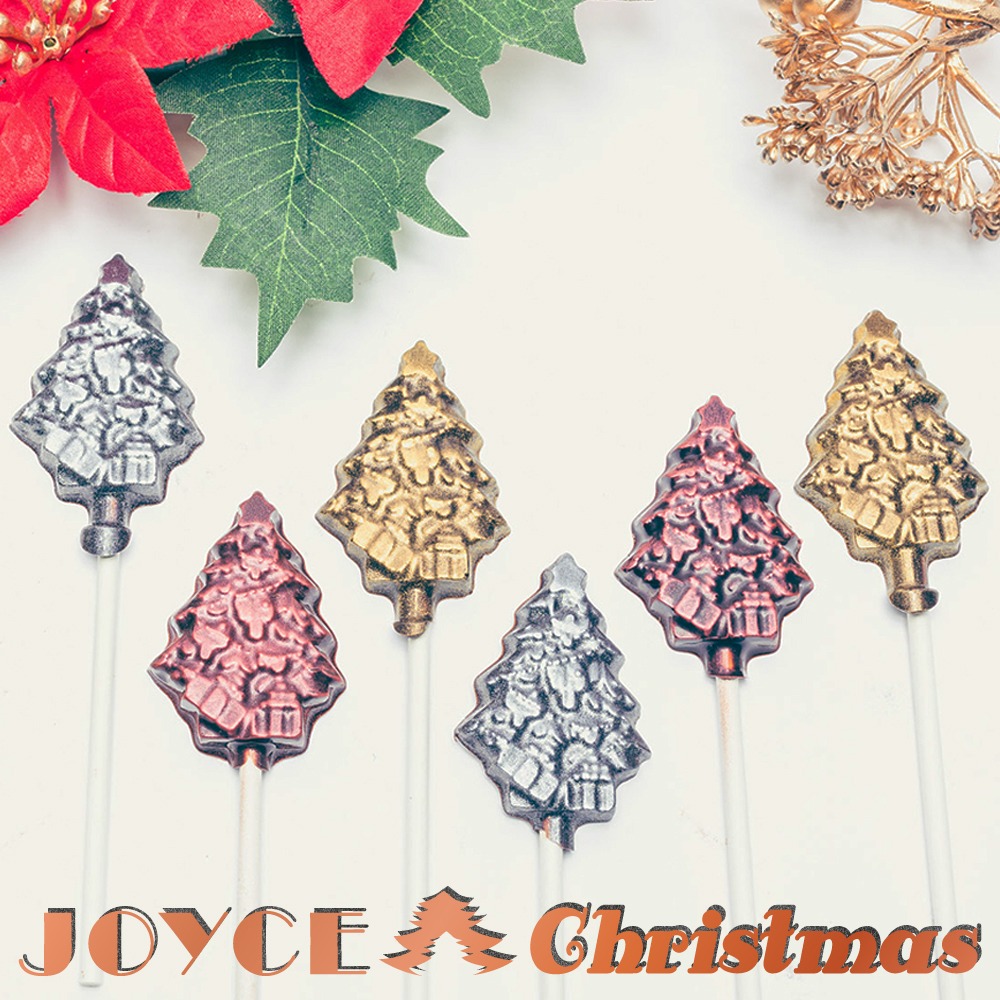【Joyce Chocolate】◆聖誕節限定◆聖誕樹造型巧克力棒棒糖(10支/組)