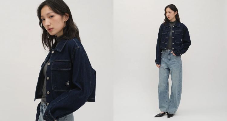 Plain-Me以「自然感」為核心理念，所打造的這件海軍藍大口袋短版丹寧外套，短版的剪裁能巧妙拉高腰線比例，並在修飾身形同時增添俐落感。