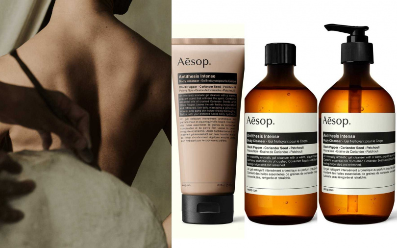 Aesop異想熾香身體潔膚露180ml／1,250元、500ml／1,600元、500ml(旋蓋版)／1,500元（圖／品牌提供）