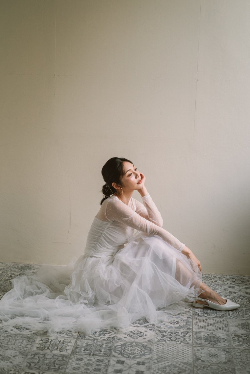 不規則造型紗裙 輕婚紗首選