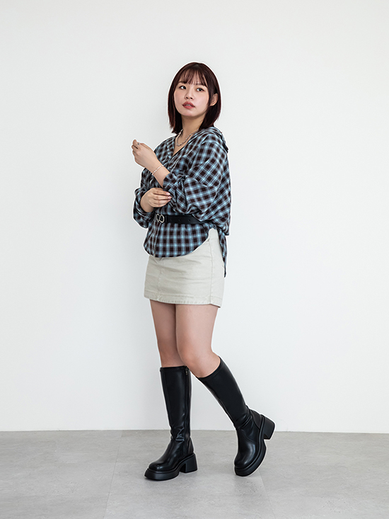 D+AF肉肉女孩長靴穿搭推薦  【加寬筒圍】明星舞台輕量加厚底長靴