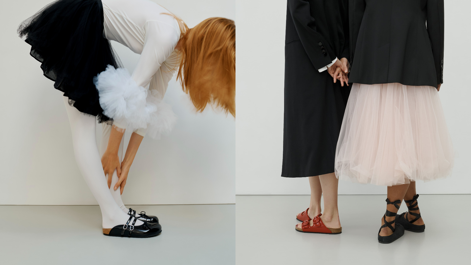 勃肯鞋BIRKENSTOCK×Repetto-圖說：BIRKENSTOCK×Repetto聯名系列推出Arizona、Scala及Opéra三款鞋型，融合德國製鞋工藝與法式芭蕾美學。圖片：品牌提供