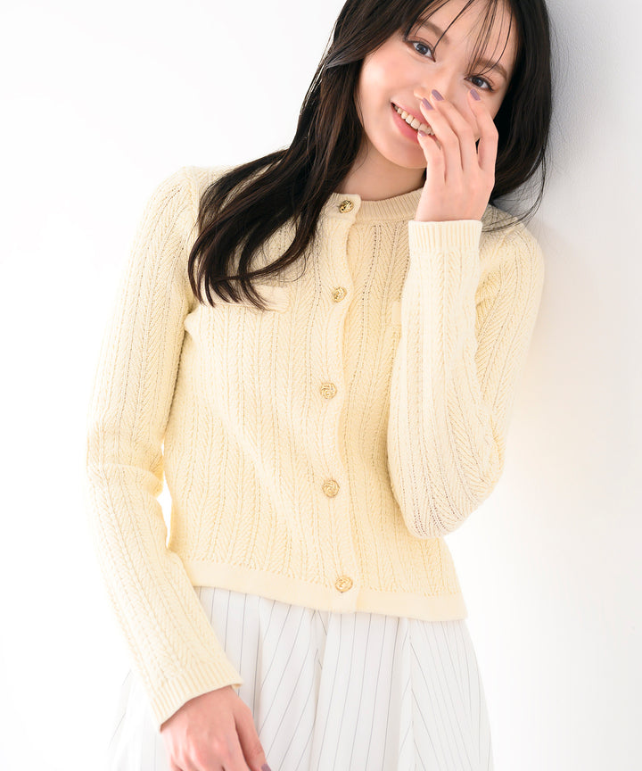 高雅人字紋針織開襟衫(MM518401)