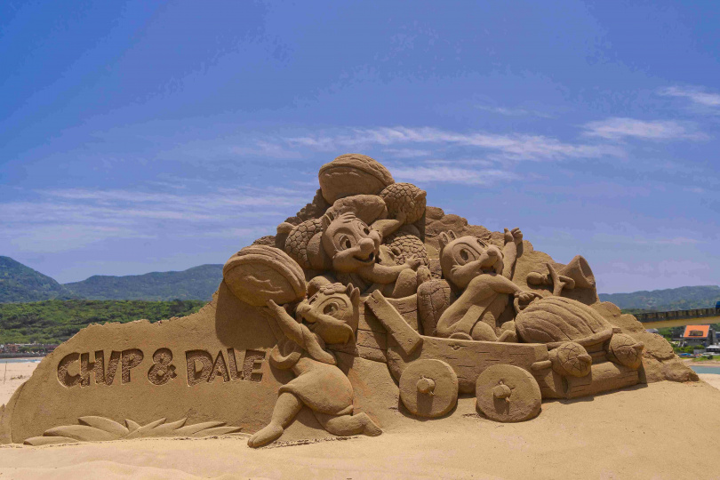 沙雕作品《森林裡的小任務》。（圖／福容大飯店福隆提供）