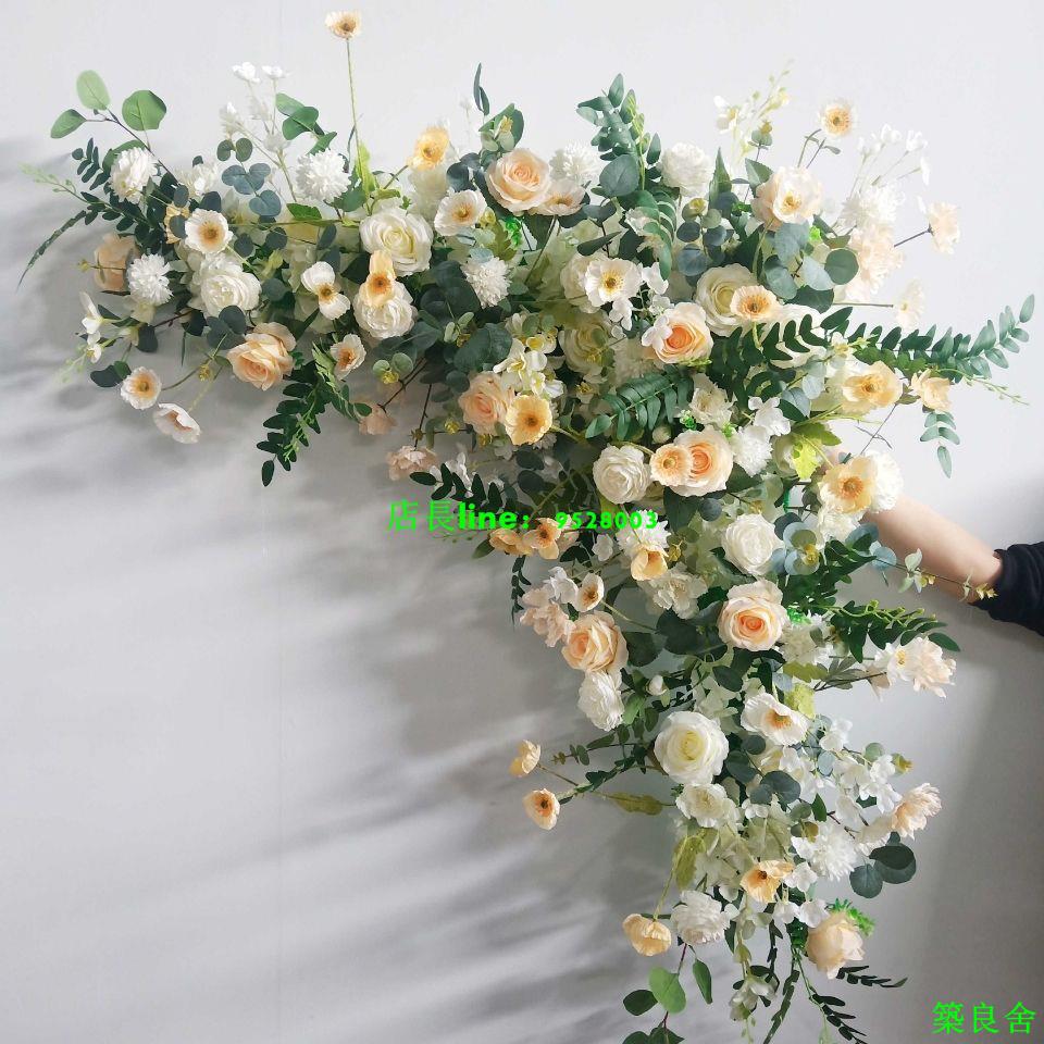 開立發票 免運 公司貨 婚禮道具 婚慶佈置 仿真背景花婚慶仿真絹花拐角裝飾婚禮現場布置道具包角仿真絹花0411