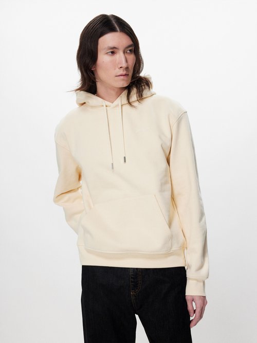 Jacquemus - Brode Logo-embroidery Organic-cotton Hoodie - Mens - Cream