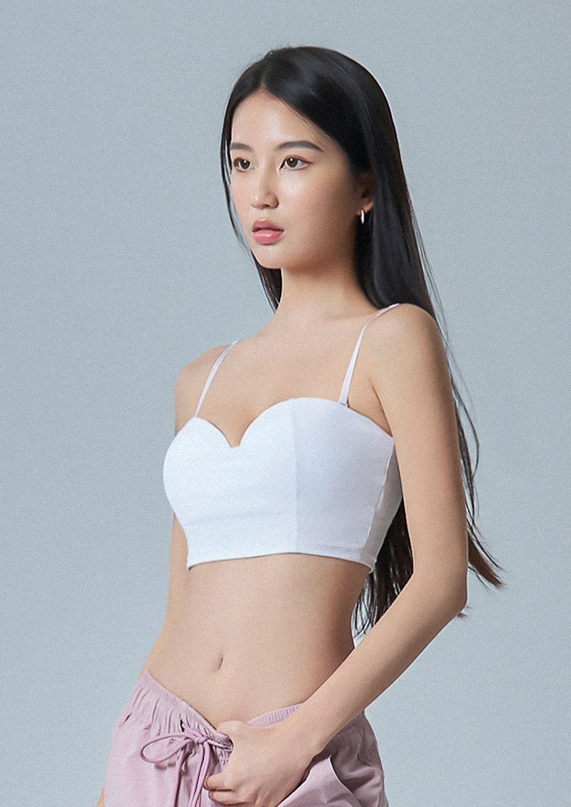 HUE 涼感桃心領BRA TOP