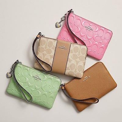 COACH 經典LOGO緹花/素面/圖騰手拿包 零錢包 (多款可選)