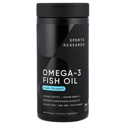 Sports Research, Omega-3 魚油，三倍功效，180 粒軟膠囊
