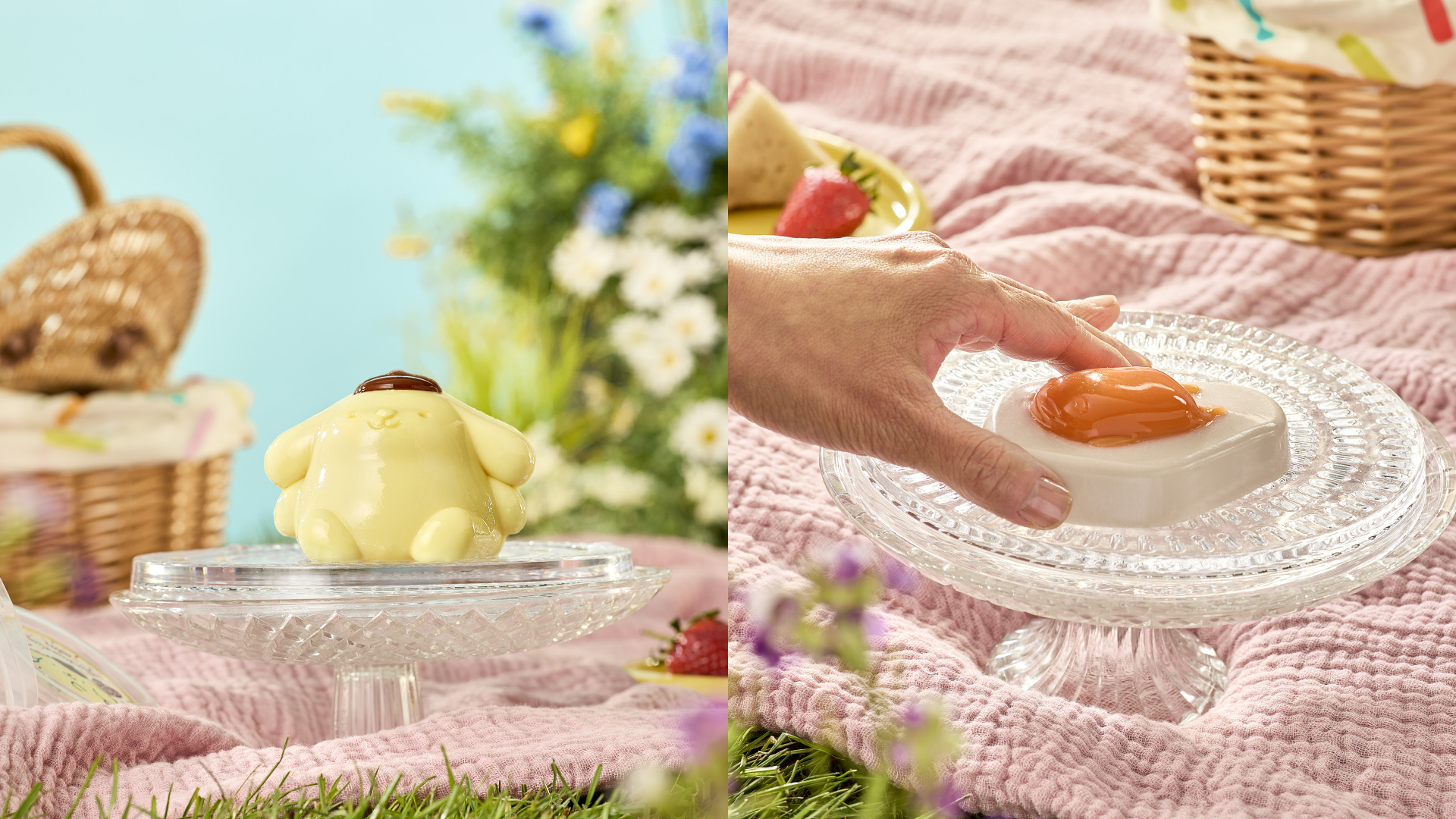 LUSH×Sanrio Characters布丁狗沐浴果凍740元；蛋黃哥沐浴軟糖480元。圖片：品牌提供