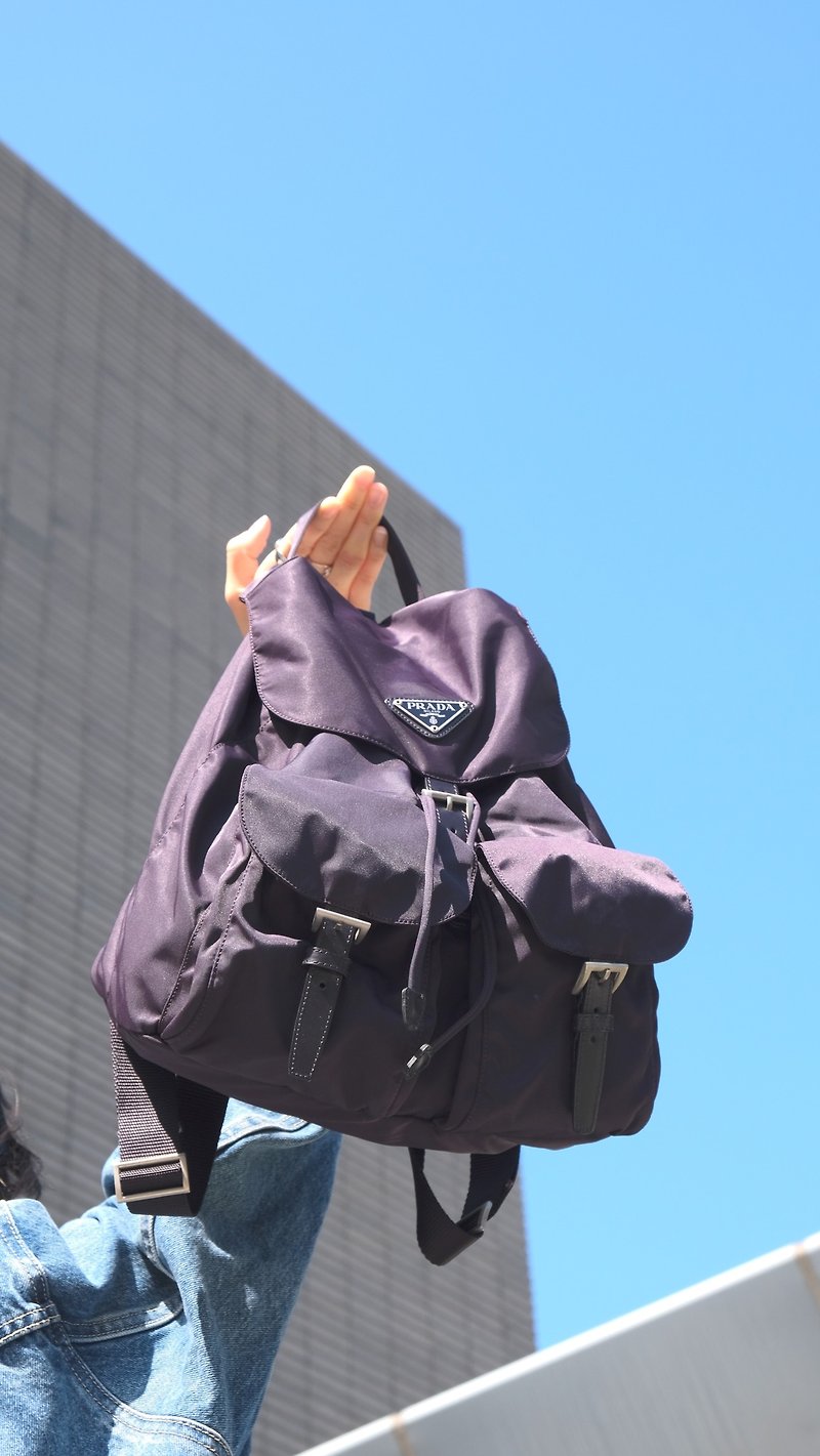 PRADA Nylon Backpack in purple-blue 尼龍背包 日本中古